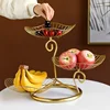 Creative Simple Three-layer Fruit Tray Groceries Fruit Vegetable Basket Bracket Decoration Fruit Bowl Storage Rack Black Gold 6