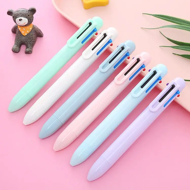 

36 pcs/lot Creative Macaron 6 Colors Ballpoint Pen Cute Press Ball Pens School Office Writing Supplies Stationery Gift