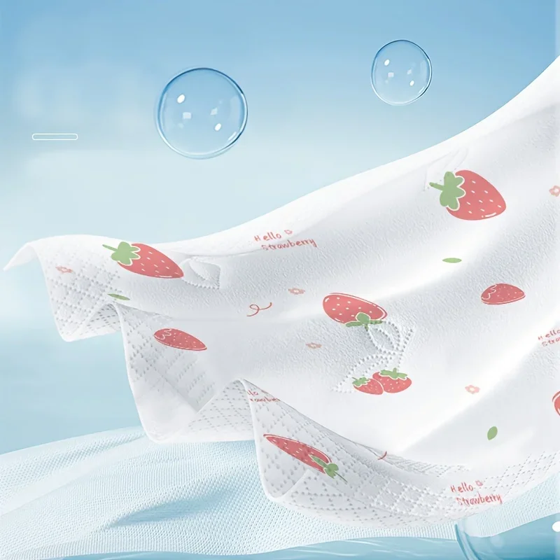 1 Pack/5 Packs  of Strawberry Printed 4-layer Soft Paper, Household Paper, Toilet Paper, Napkins, Kitchen Paper