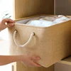 New Linen Fabric Storage Basket Large Capacity，for Sorting and Organizing Miscellaneous Items Storage Baskets Woven Basket 5