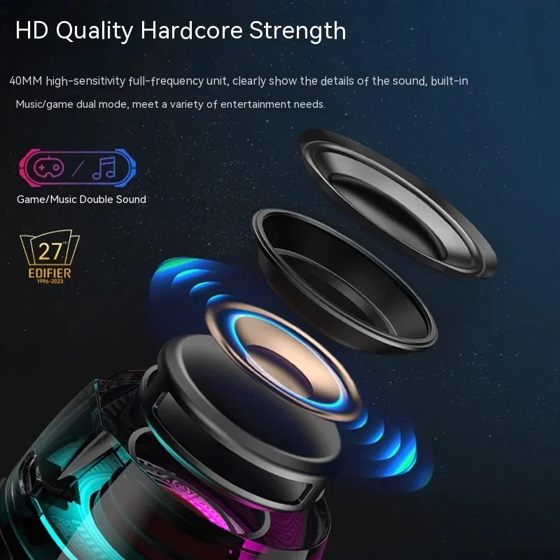 EDIFIER G100 무선 블루투스 스피커, 마그네틱 휴대용 소형 고사운드 컴퓨터, RGB 조명 스피커, 가정용 데스크탑 노트북