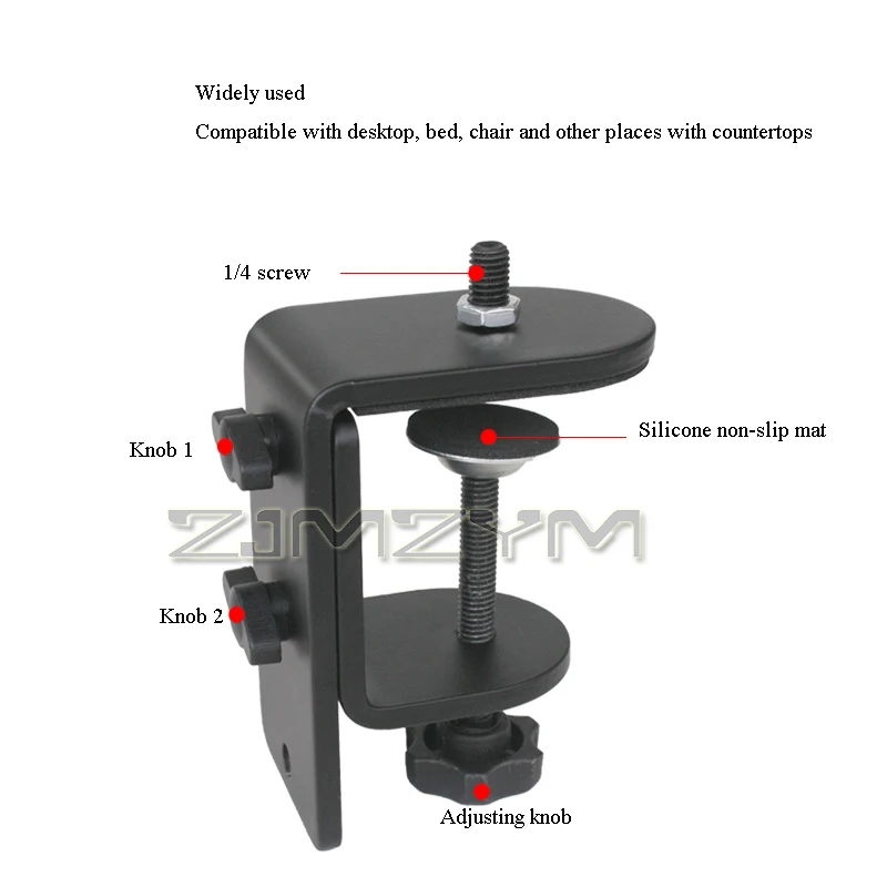 Desk Mount Stand Adjustable Table Aluminum Light Stand With Standard 1/4 Screw Tip For DSLR Camera Ring Light Video