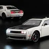 Simualtion 1:24 Dodge Challenger Hellcat Redeye Alloy Car Model Sound and Light Children Toy Birthday Gift Miniature Voiture 5