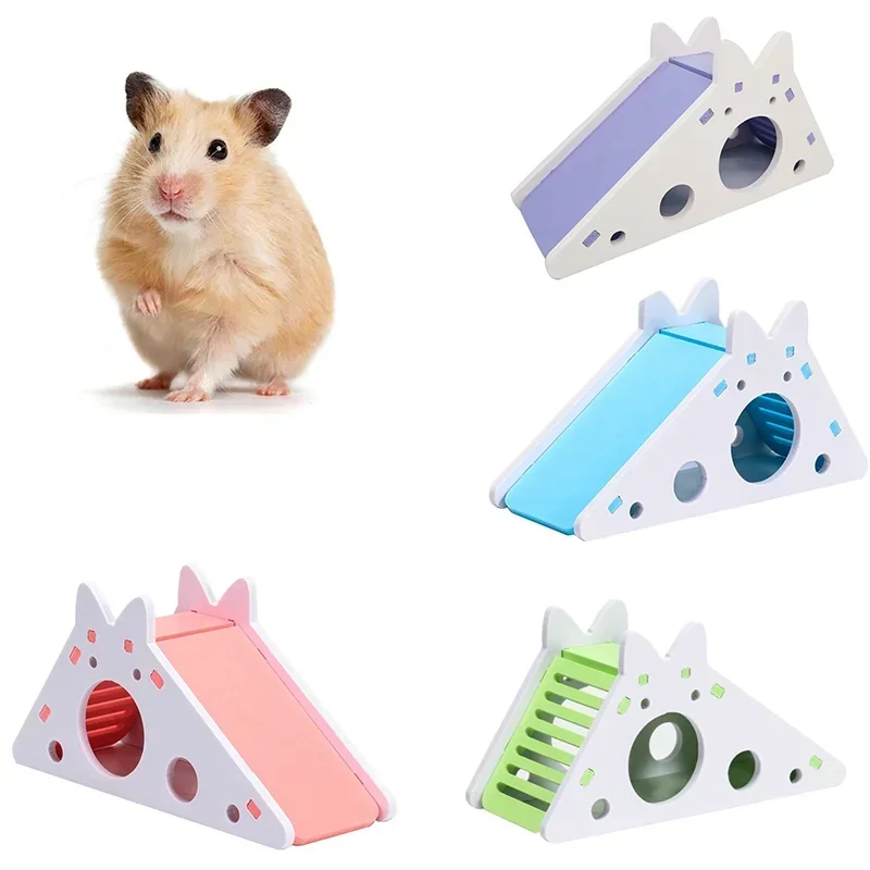 Funny Hamster Slide Toy Guinea Pig Assembled Slide Toys Chinchillas Hamster House Cage Breathable Accessories pet hamster toys
