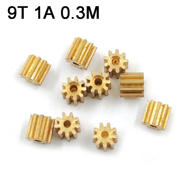 91A 0.3M Copper Pinion 9 Teeth Aperture 0.97mm Tight for 1mm shaft Motor Gear Toy Aircraft Pinion 9T