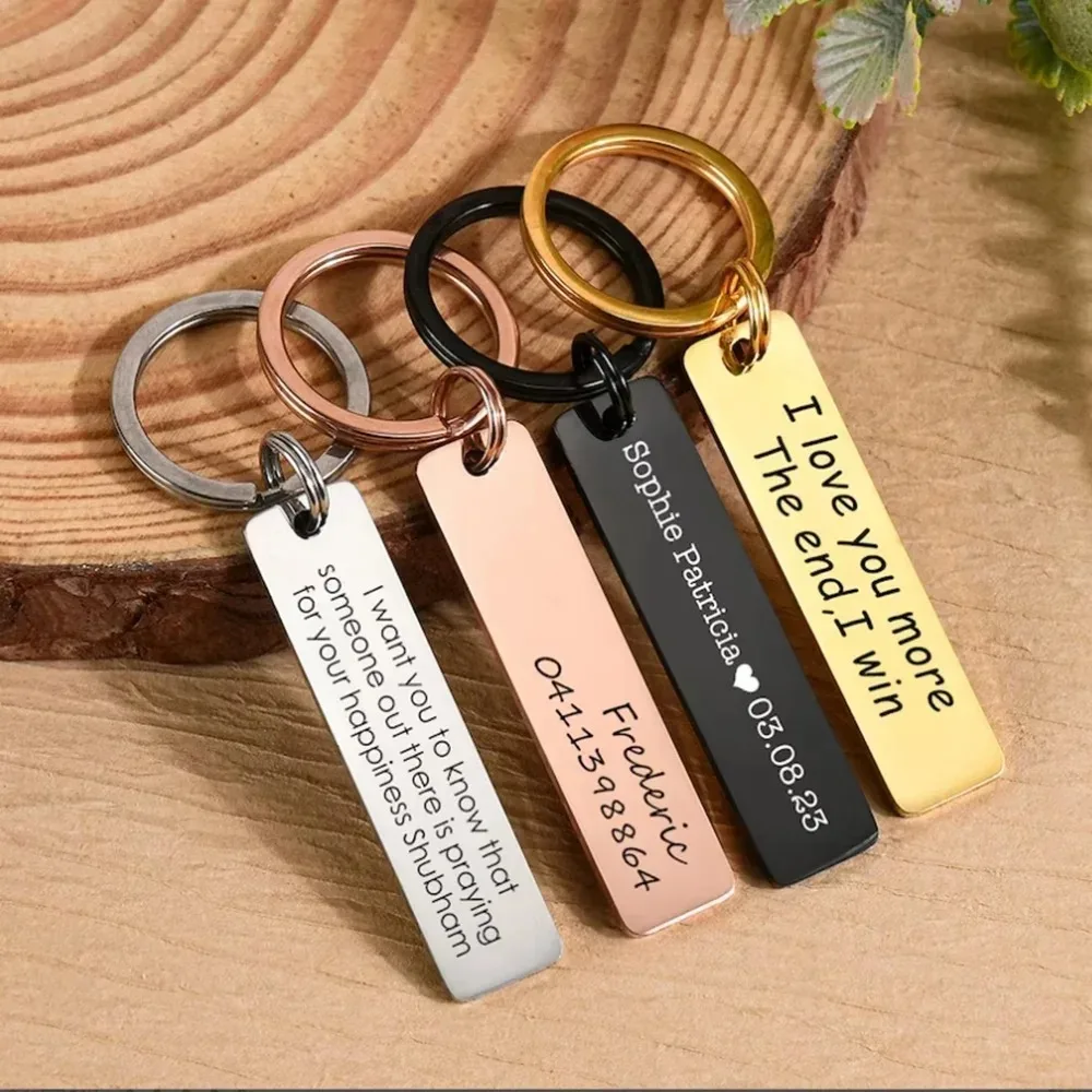 Custom Engraved Keychain - Personalized Elegant Key Accessory, Ideal Gift