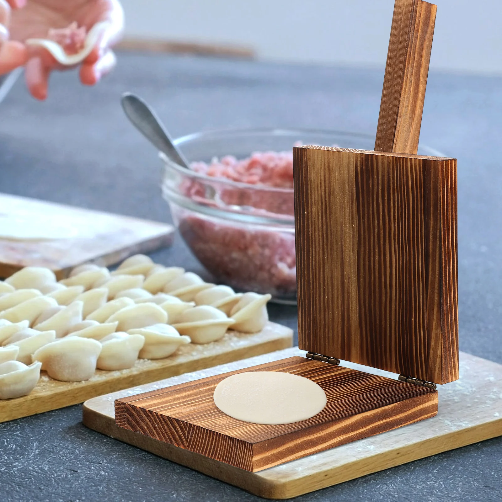 

Tortilla Dumpling Wrapper Presser Wood Mold Kitchen Gadget Practical Maker Skin Wooden Dough