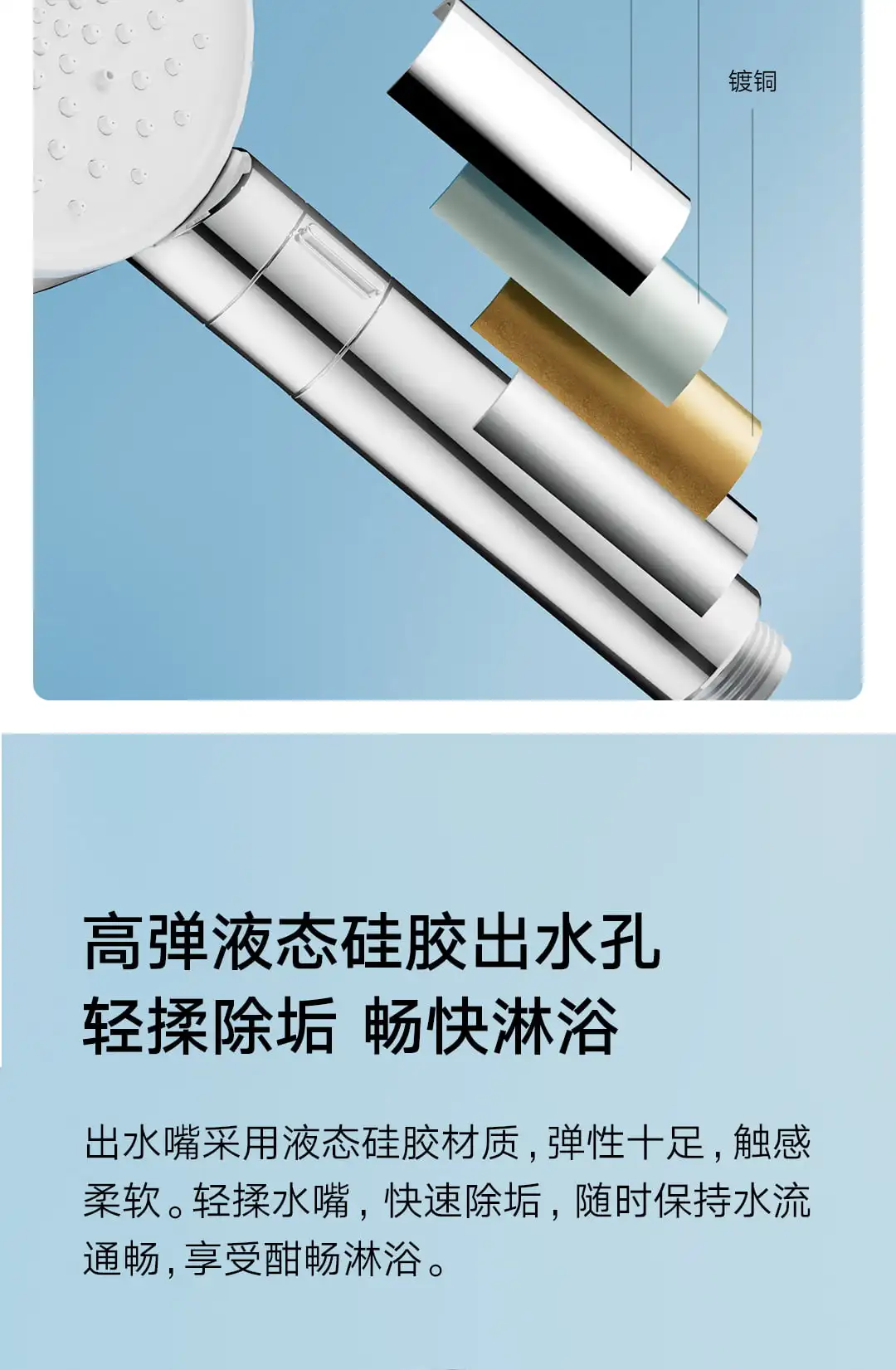 Ручной душ Xiaomi Mijia Booster для подачи воды под давлением с низким ...