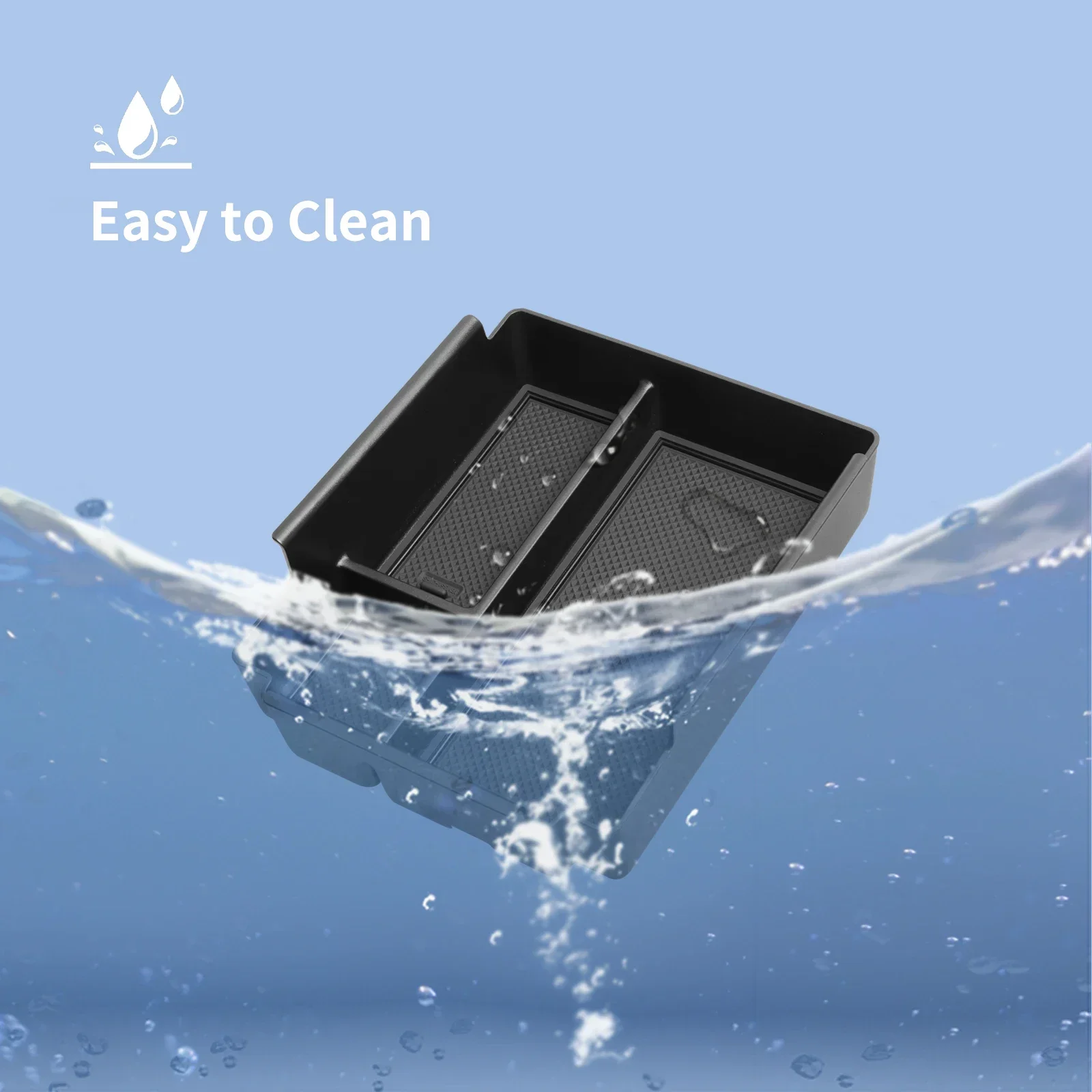 Car Center Console Armrest Storage Box Tray Organizer Black