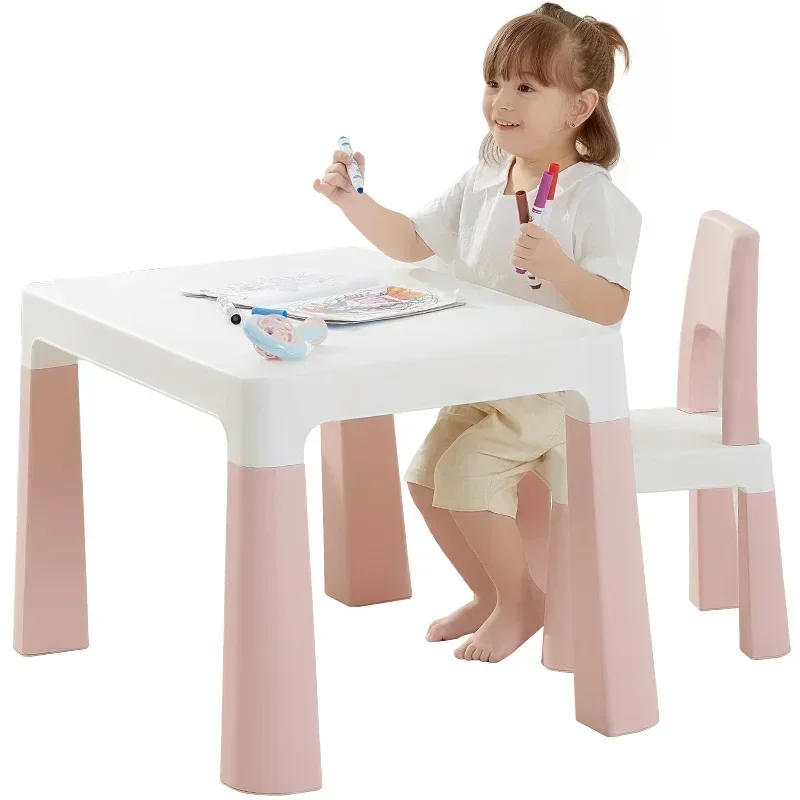 Table and Chair Set Plastic Chair Painting Baby Study Toy Table