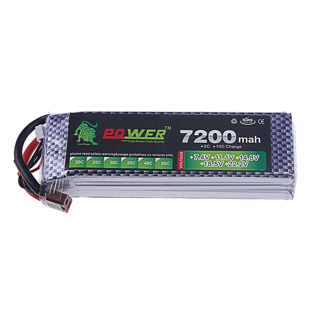 Batterie LiPo 11.1V RC 2200-5200mAh T/XT60 pour Drone Voiture