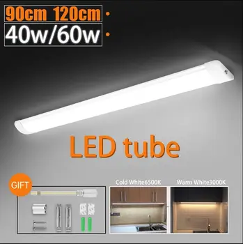 Led Lights Tube Home Lighting Kitchen Bedroom Garage Fixture t5/t8 Ceiling Linear Lamp Strip 220V Closet Cabinets 90/120cm Tube 1