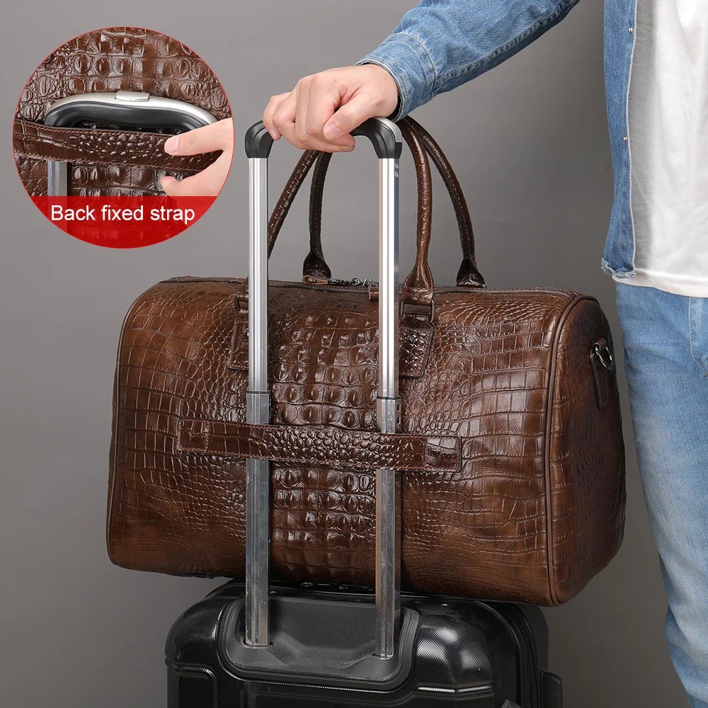 WESTAL Croco Designer Travelling Bag for Men Large Carry-on Luggage Duffle Travel Totes Men's Shoulder Bags Sport Weekend Bags