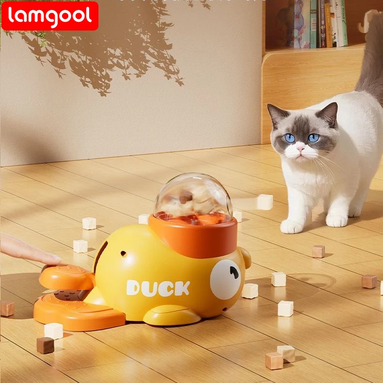 Dog Feeder Interactive Pet Automatic Food Treat Dispenser Indoor Pet Snack Feeder for Dog Training Pet Feeder Little Yellow Duck 2