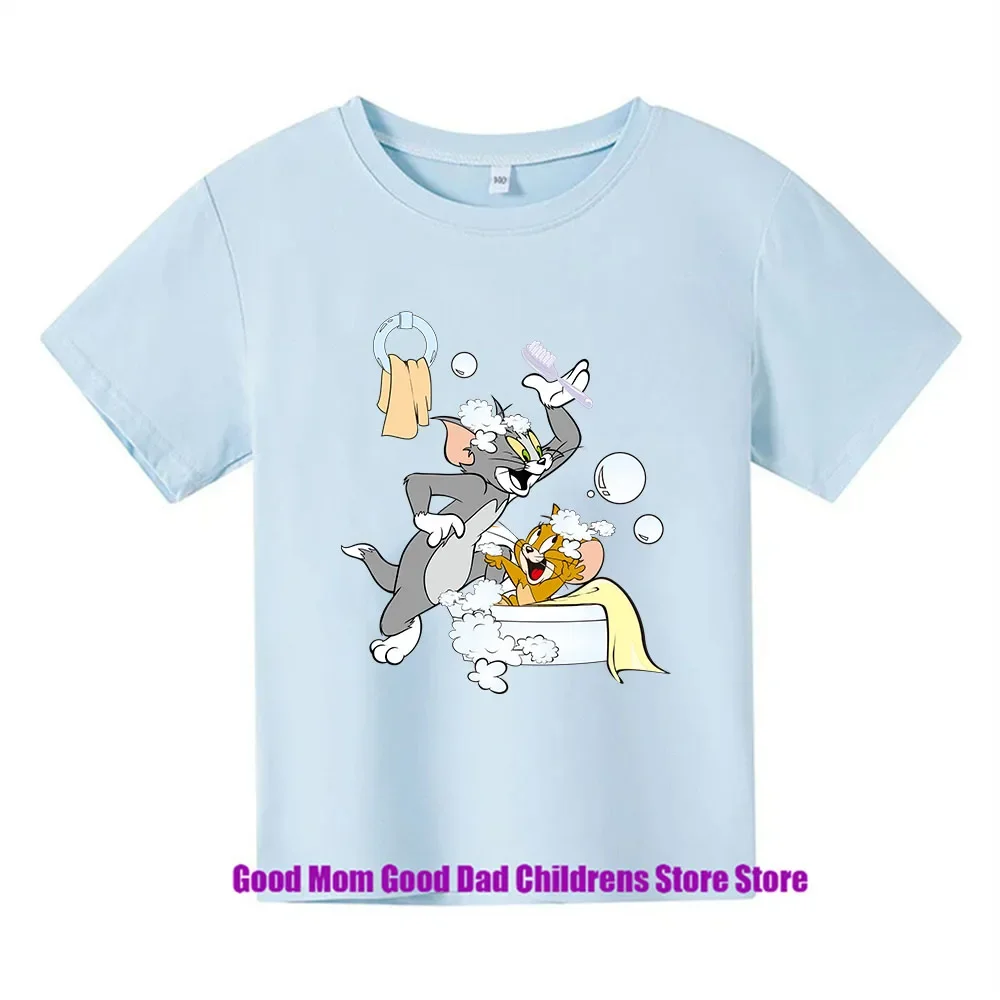 디즈니, 고양이와 마우스, 톰과 제리, 편안함, 애니메이션, 만화, 티셔츠, 캐주얼, 패션, 좋음, 소년, 소녀, 여름 