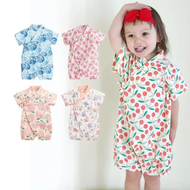 

Kimono Baby boys Clothes Japanese Style Kids Clothes Girls Romper Retro Bathrobe Uniform Clothes Infants Pajamas Costume Y688
