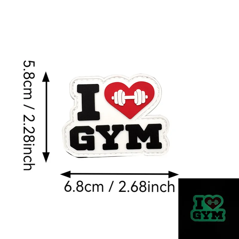 NO PAIN NO GAIN GYM Fitness Gestickter, leuchtender PVC-Patch, Outdoor-Moral-Armband, Hakenschlaufe, Rucksack, taktische Abzeichen-Applikation – Detail 20