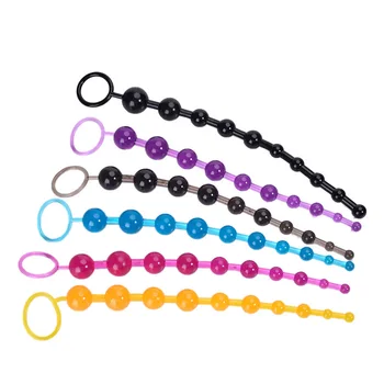10 beads Soft Rubber Anal Plug Beads Long Orgasm Vagina Clit Pull Ring Ball Butt Toys Adults Women Stimulator Sex Accessories 2