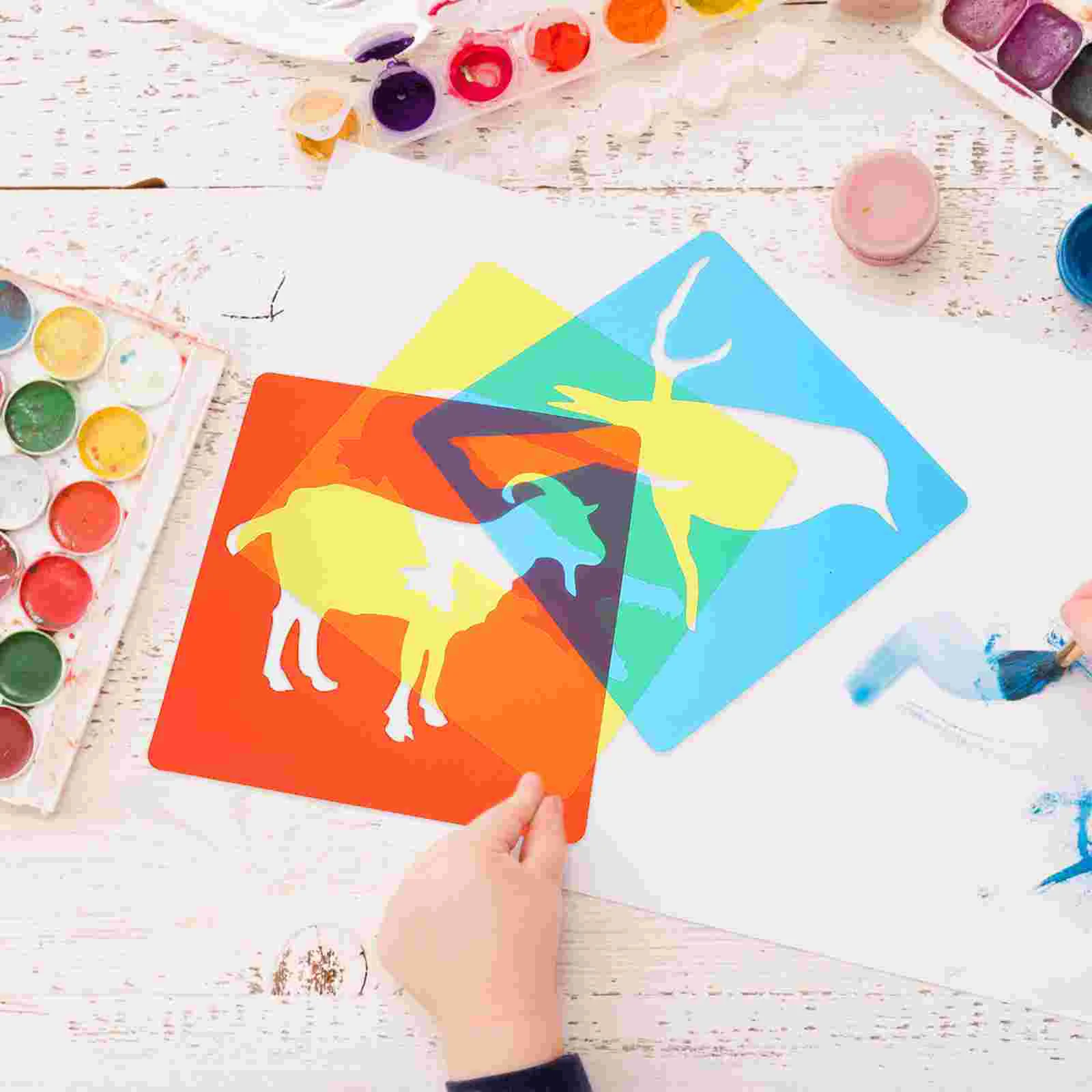 

24 шт. многофункциональные шаблоны для рисования животных Детский Мел полипропиленовые настенные Шаблоны