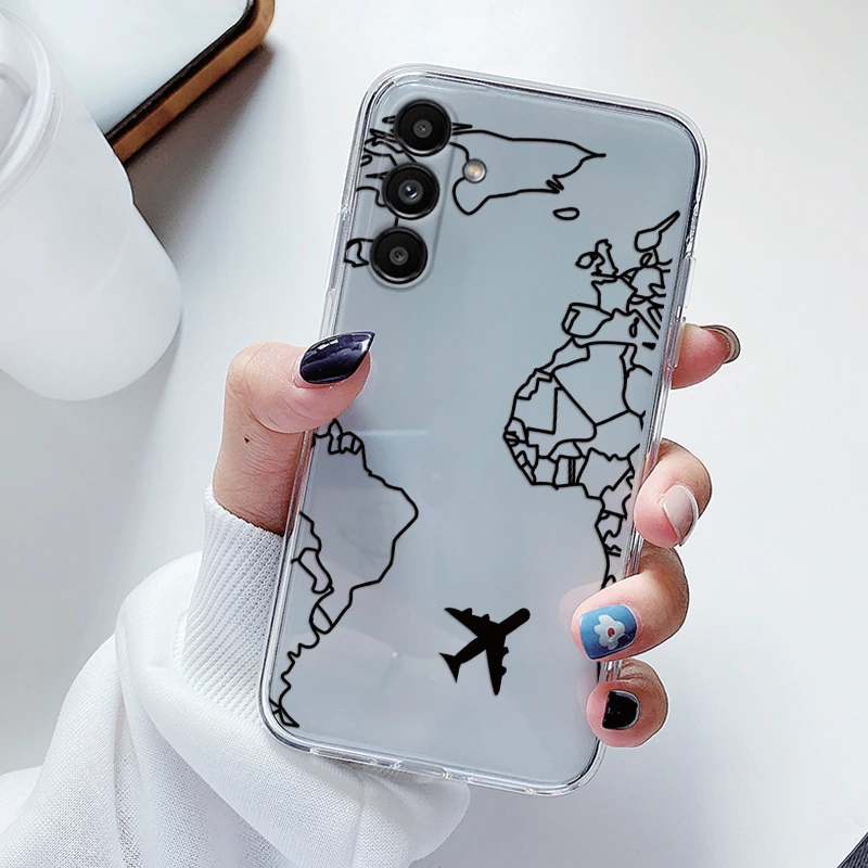 Clear Floral Cartoon Heart Shockproof Soft TPU Case - Transparent Cover