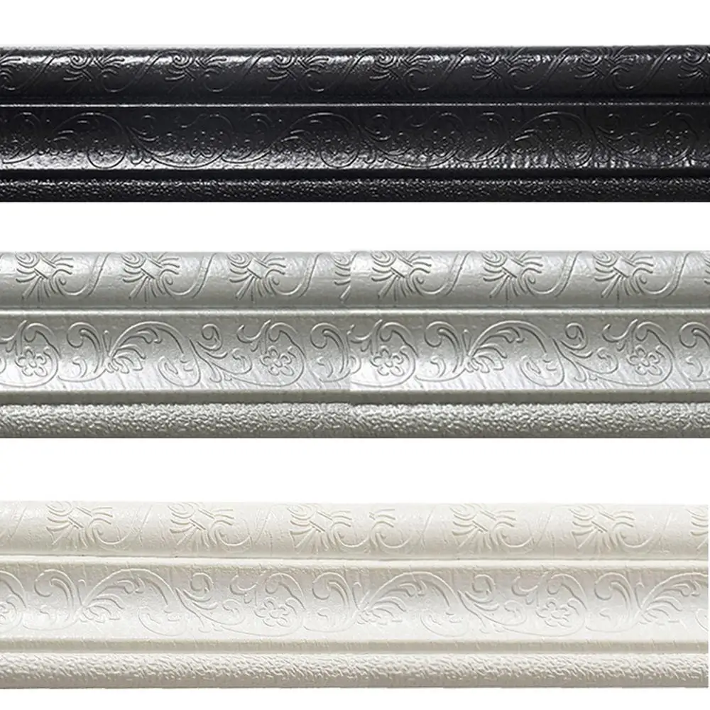 Description Picture 2 of item3D Wall Trim Line Skirting Border Self Adhesive Waterproof Baseboard Wallpaper Wall Sticker Living Room Ceiling Home Decor