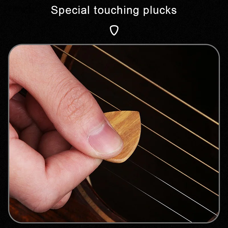 1/5Pcs Wooden Acoustic Guitar Picks Bass Ukulele Plectrum Picks Electric Guitar Can Be Drillable Pendant Gift
