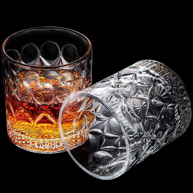 Juego De 6 Vasos De Whisky De 10.5 Onzas Con Vidrio Corto ámbar De 9 Onzas, Juego De 4 Para Whisky, Bourbon, Escocés Y Cóctel