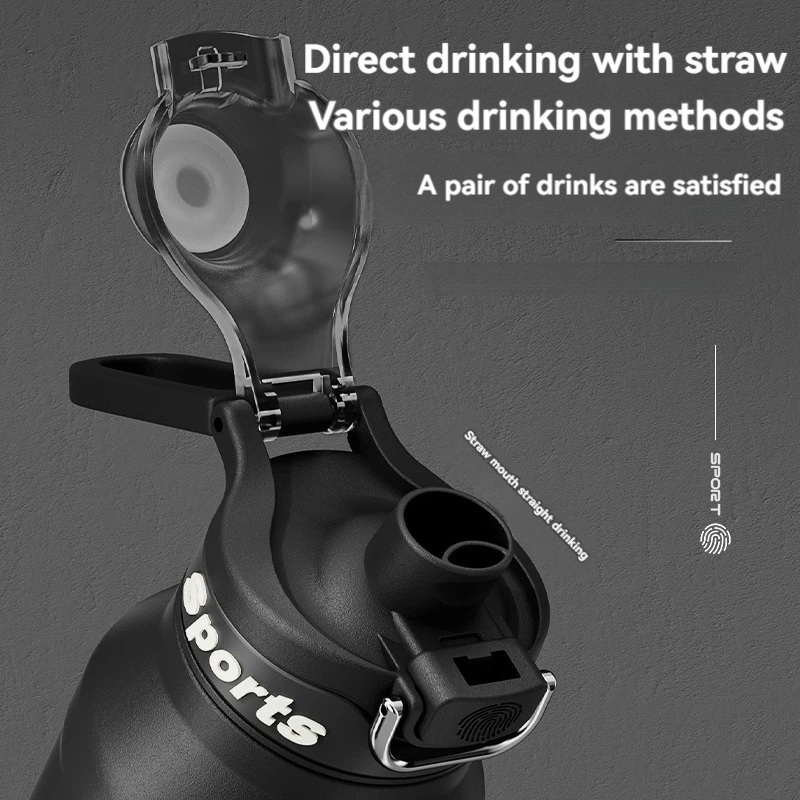 Thermos Water Bottle Stainless Steel Vacuum Flasks Keep Cold Hot Water Coffee bottles Portable Sport Gym Kettles With Straw 1L Insulated Water Bottle