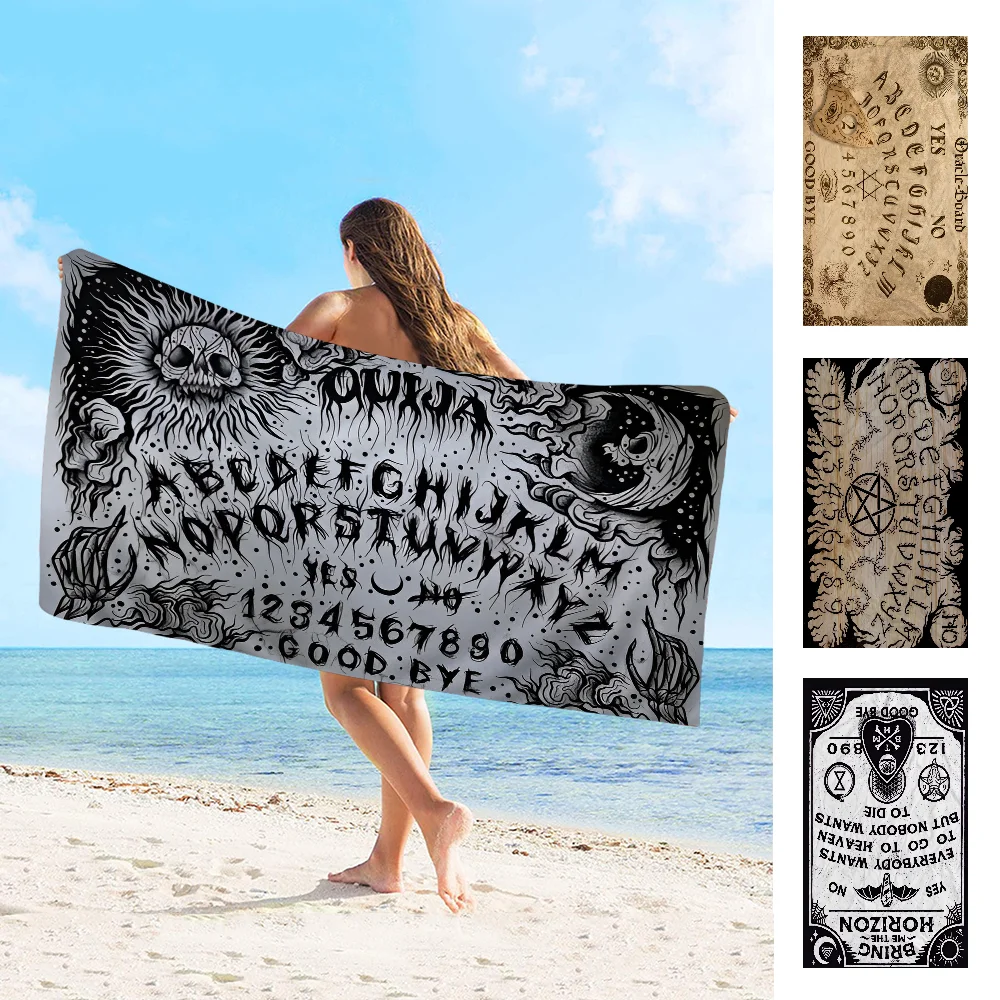 Ouija Tarot Witchcraft Gothic Towel Microfiber Beach Towel Absorbent Quick dry Soft Yoga Swimming Resort Mountain Climbing Towel 2