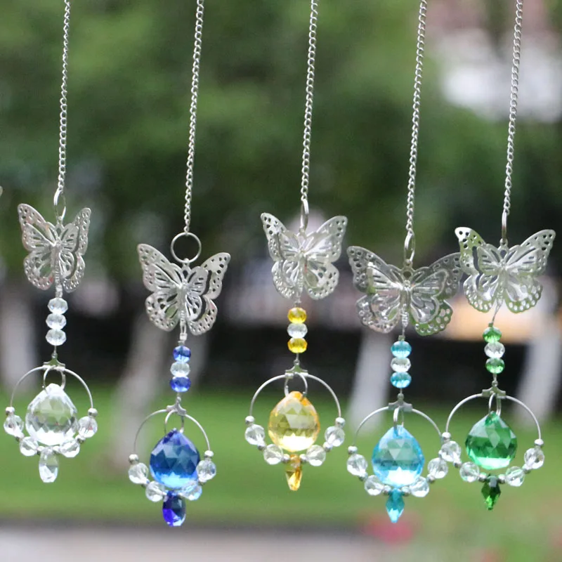 Sun Catcher Crystal Pendant Sun Catchers Window Ornament Butterfly Crystal Prism Suncatcher Rainbow Crystal Pendant Hanging Pendant
