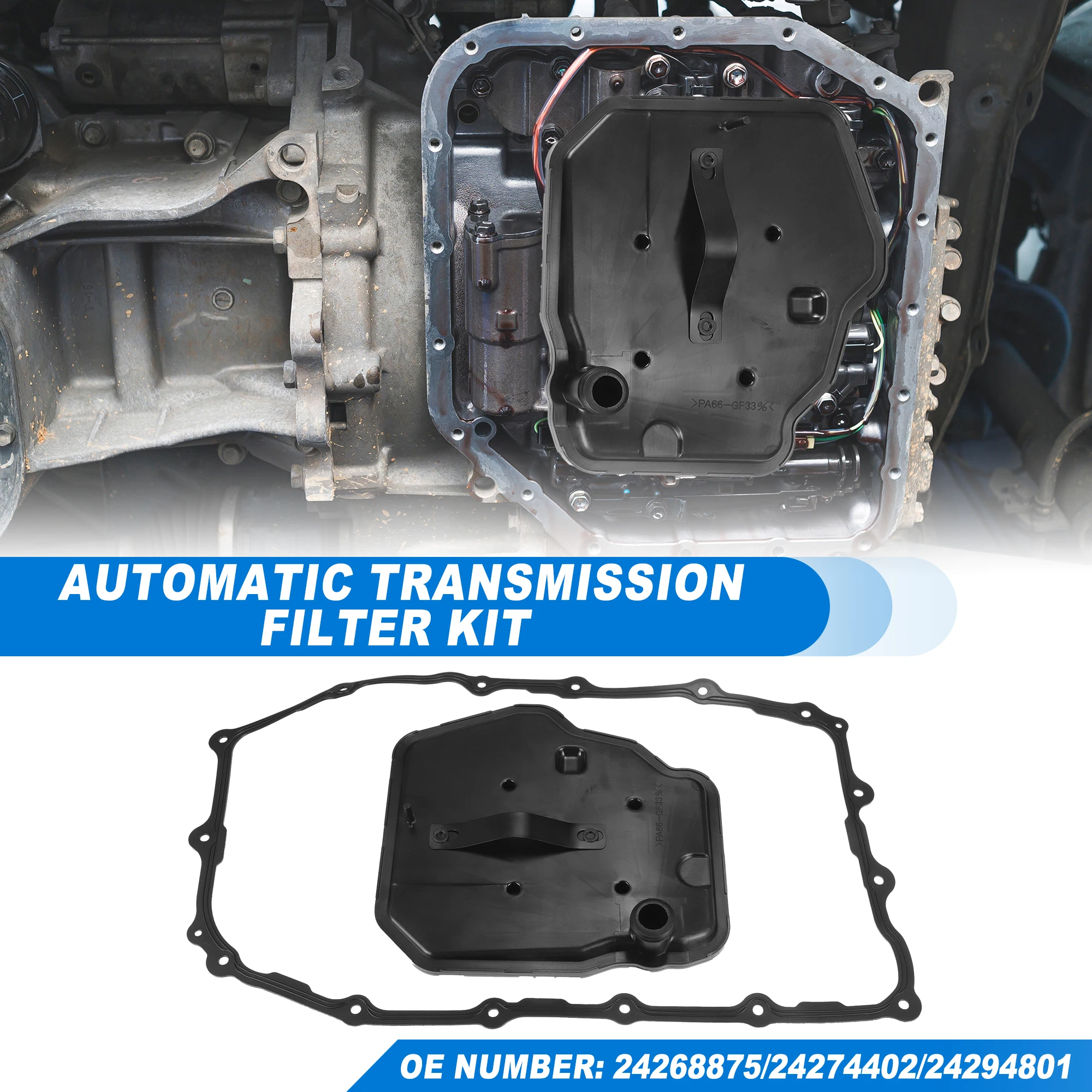 Car Transmission Filter Oil Pan Gasket Kit UXCELL for Chevrolet Camaro LS, LT 2.0L L4-Gas 24268875/24274402