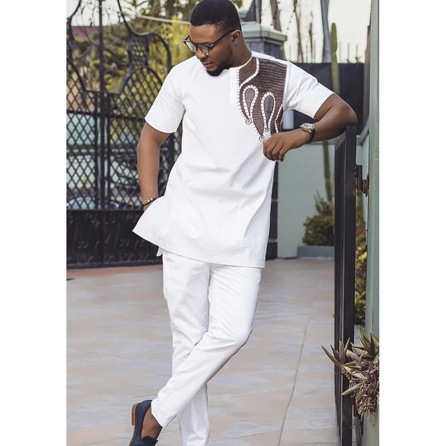 Tunde Embroidery Dashiki Short Sleeve Outfit
