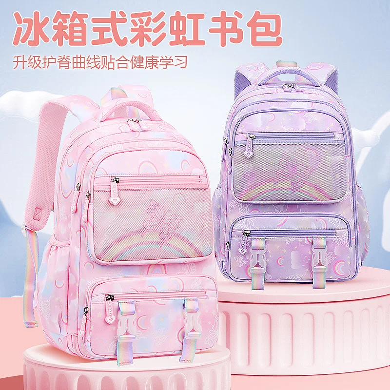 

Primary Students Side Open Schoolbag Large Capacity Lightweight Waterproof Kids Rucksack Girls Cute Backpacks Student Book Bag