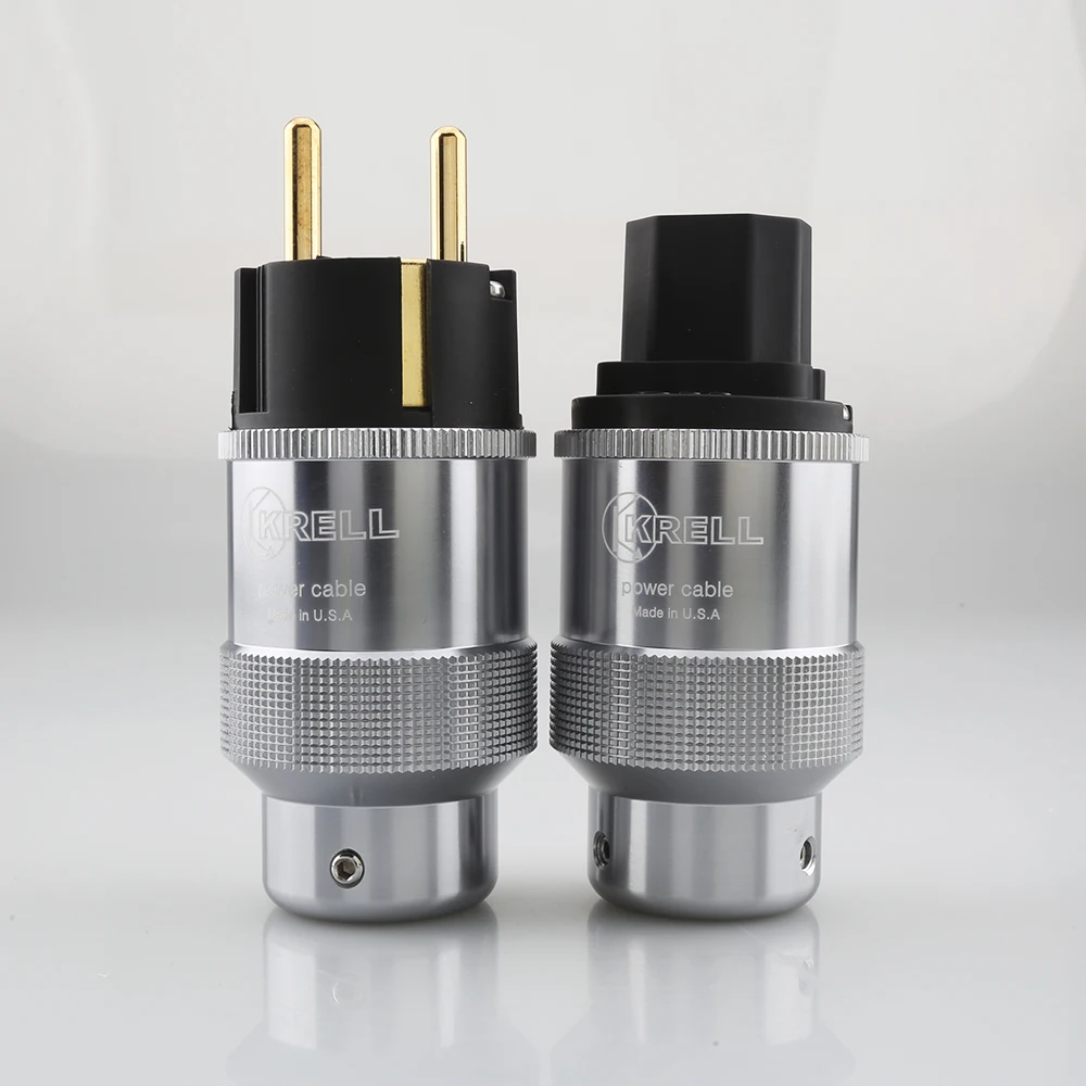 Hi-End Krell Vergulde Us/Eu Stekker Iec Audio Connector Hifi Netsnoer Stekkers Voor audiophile Diy Mains Kabel