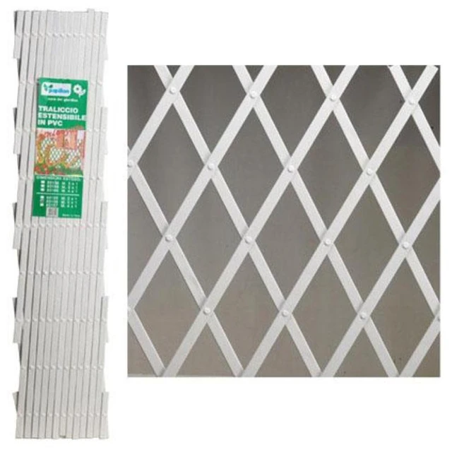 Celosía Fija PVC Blanca / Verde 1 x 2 m 48 mm CATRAL