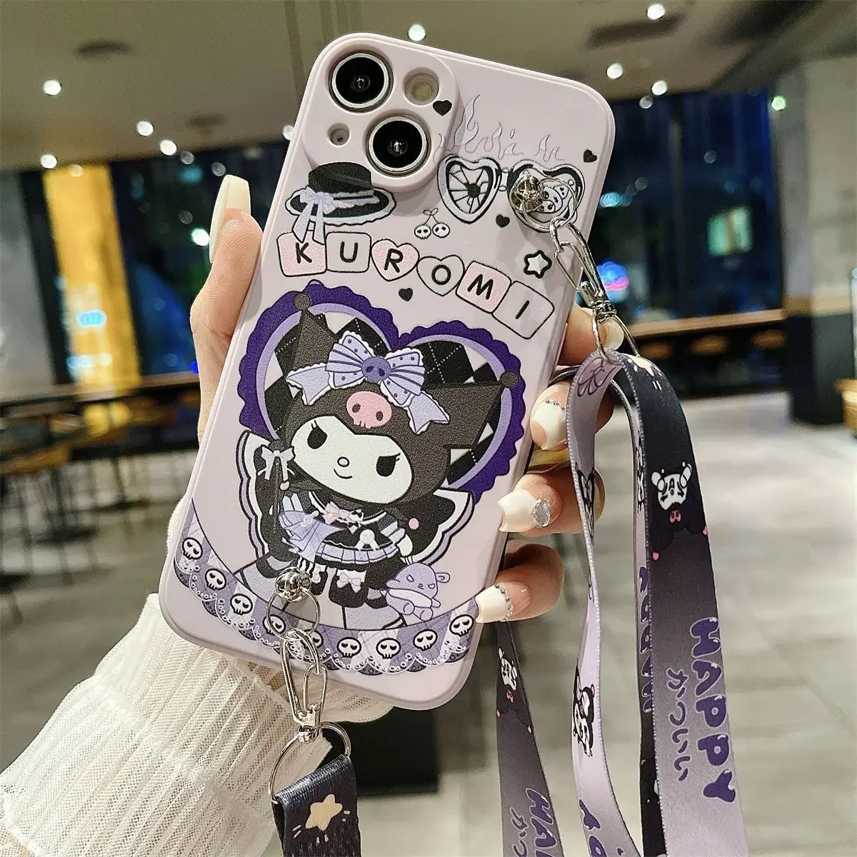 thumbnail image 1 of Sanrio Kuromi Cute Phone Cases For iPhone 15 14 13 12 11 Pro Max Mini XR XS MAX 8 X 7 SE Plus Anti-drop Soft Silicone Cover, 1 of 5