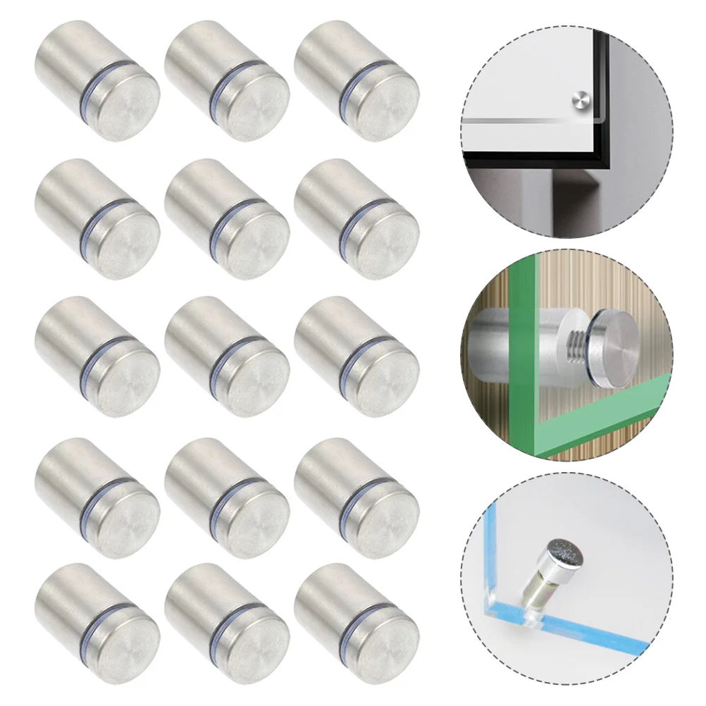 

20 Pcs Advertising Pin Decorative Nail Self-tapping Glass Standoff Nails Stainless Steel Support