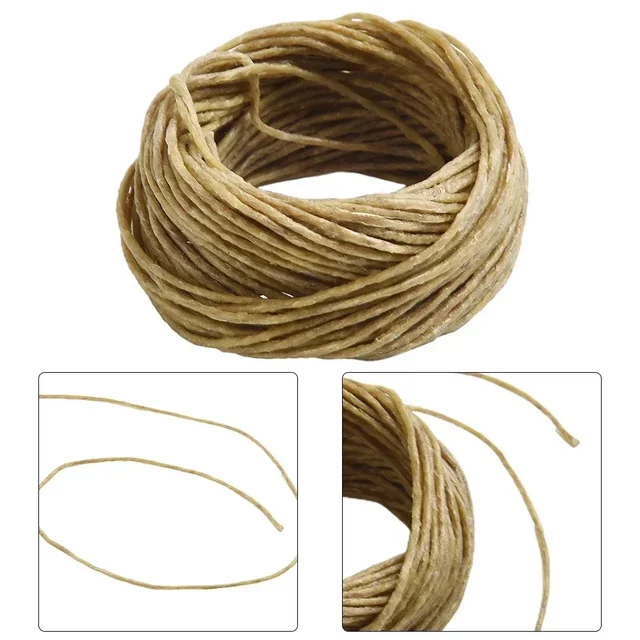 1 Roll ​Beeswax Wick Organic Hemps Wick 33 FT Well Coated Natural Beeswax For DIY Candle Stick Making Votives Tea Lights New 6