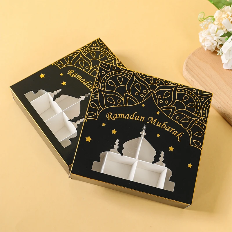 2Pcs Eid Mubarak Cake Boxes with Clear Window, Ramadan Kareem Transparent Candy and Cho... - SKU EMCB1551 - UGI Packaging