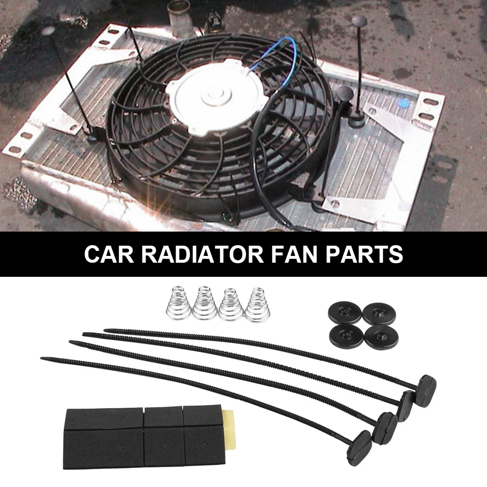 Electric Fan Installation Kit 4 Mounting Feet 4 Cable Ties For Car