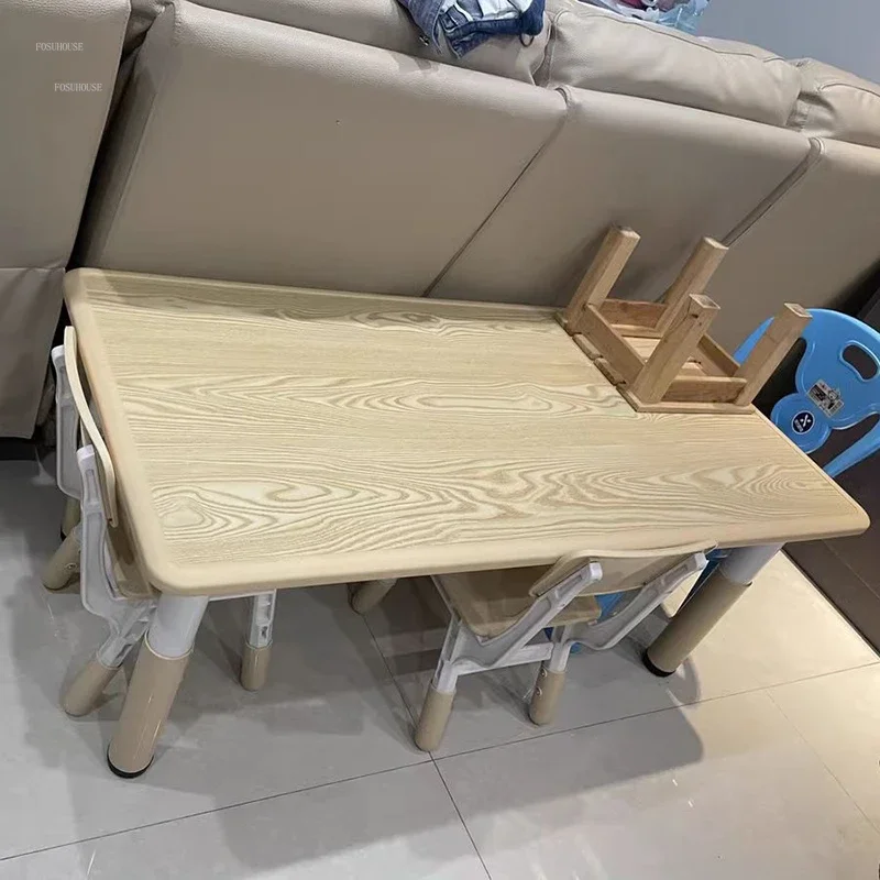 Liftable Children Tables Kindergarten Tables and Chairs Child Reading Small Table Home Room Desks Multi-function Writing Desks Z
