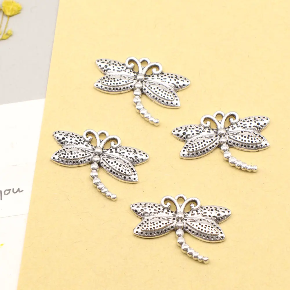 

5pcs 15x24mm Dragonflies Charms Jewellery Making Pendants Children Diy Jewelri For Woman Antique Silver Color