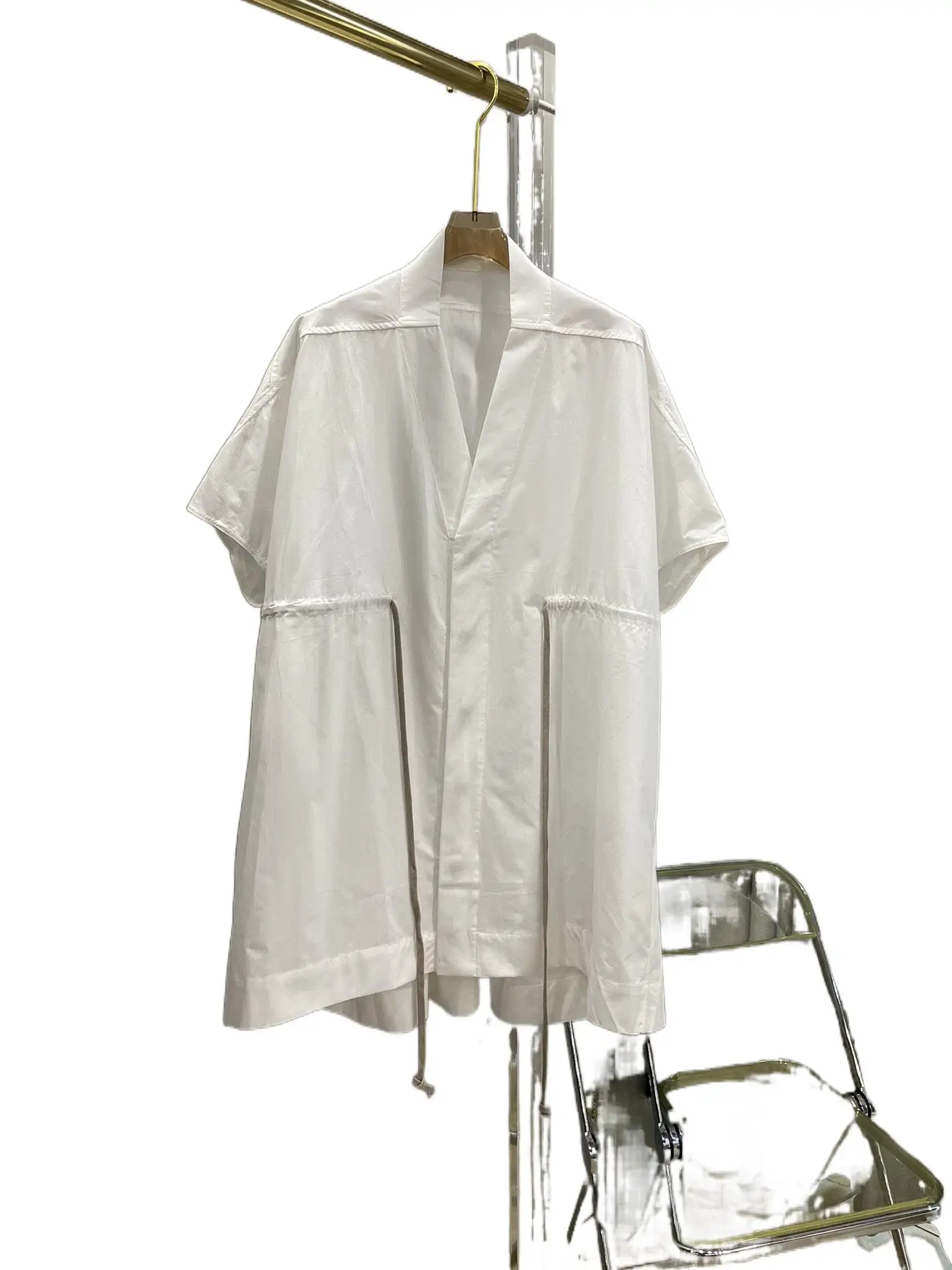 

2023 Women's Clothing Draw string waist shirt long money 0817
