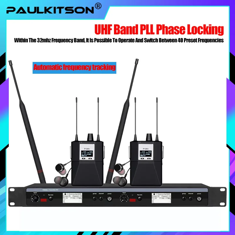 Paulkitson PSM600 In-Ear Monitor System Dual Channel Stage Personal Wireless In-Ear Monitor Digital DSP Stereo Sound Processor