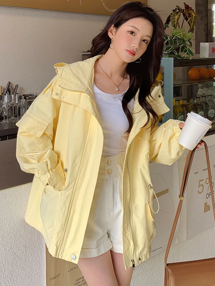 

Autumn Winter Hooded Women's Windbreak Jackets Cotton Loose Mid Long Winter Women's Cold Coat 2023 New Jackets Female Coat