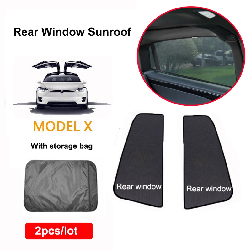 Kit de pare-soleil en maille Dense pour fenêtre de voiture entière et toit  ouvrant (8 pièces) pour Tesla Model X(2015 – 2020), accessoires de voiture