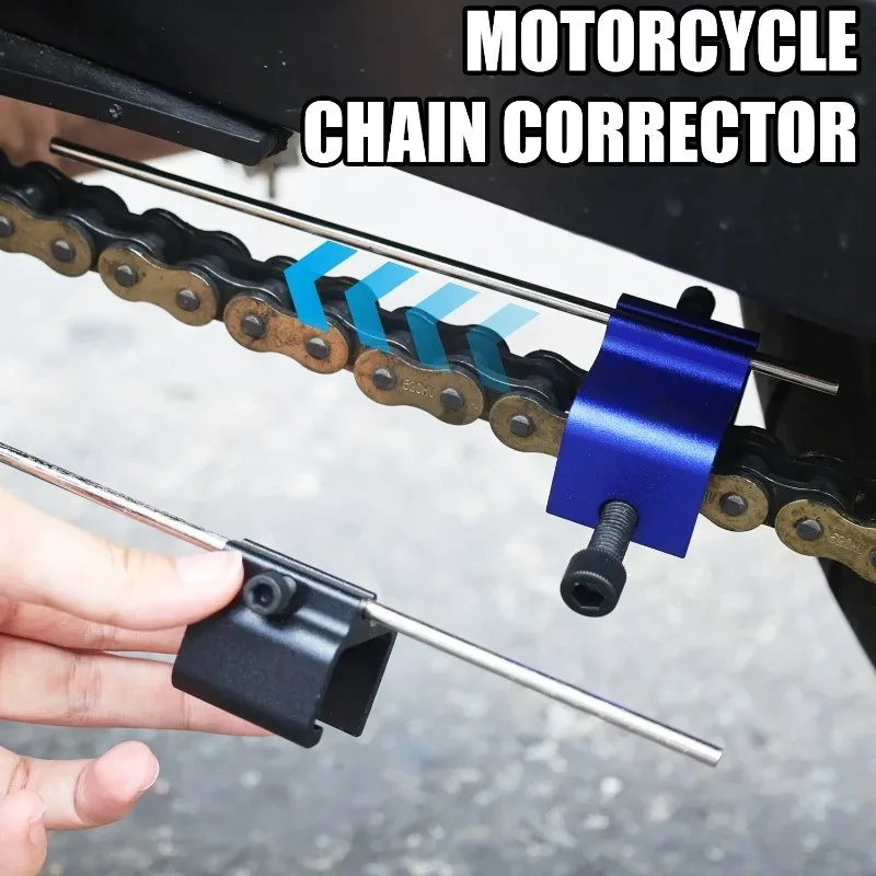 Aluminum Alloy Motorcycle Chain Alignment Tool for ATV Chain Adjuster Breaker and Riveter Set No-scratch Motorcycle Maintenance