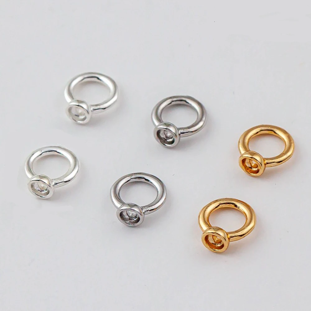 10/20 Stück 18K vergoldete Kreisperlen-Endstücke für Armbänder, DIY-Halsketten, Schmuckherstellung, Zubehör, Bastelbedarf – Detail 2