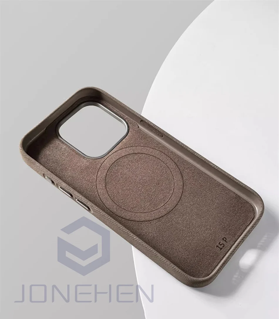 Magnetic Fiber Leather Phone Case For iPhone 15 14 13 12 16 17 Pro Max 15Plus For MagSafe Wireless Charge Shockproof Back Cover — view 3