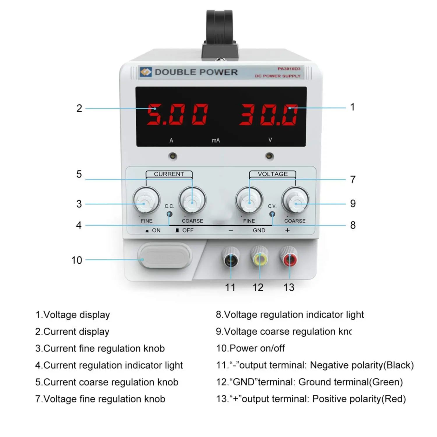 Alimentation Laboratoire,Alimentation Réglable Alimentation de laboratoire  30v10a Commutateur de régulateur de courant ALIMENTATION ALIMENTATION DE